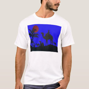 T-shirt Beau Extraordinaire Sunset Camel Safari Art Imprim