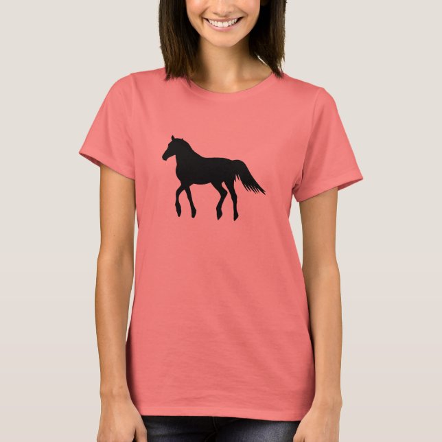 T-shirt Beau Grand Cheval Noir (Devant)