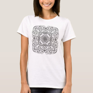 T-shirt Beau griffonnage carré décoratif