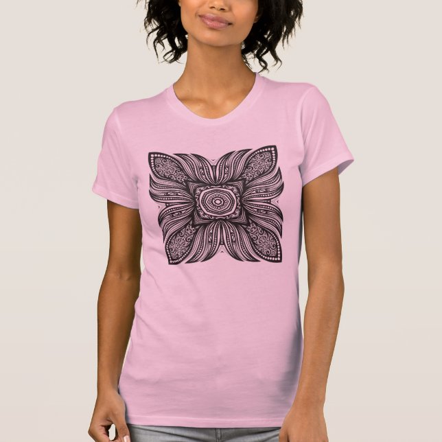 T-shirt Beau griffonnage de carré de décor (Devant)