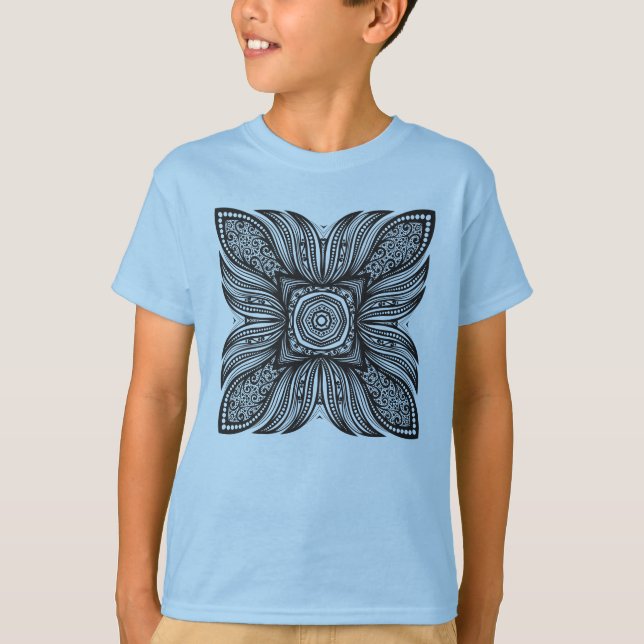 T-shirt Beau griffonnage de carré de décor (Devant)
