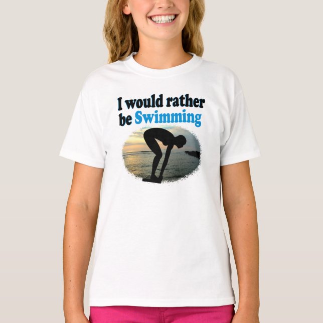 T-SHIRT BEAU JE VOUDRAIS PLUTÔT NAGER DANS LA CONCEPTION D (Devant)