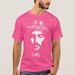T-shirt Beau Jésus Face Couronne d'épines Christian Fai