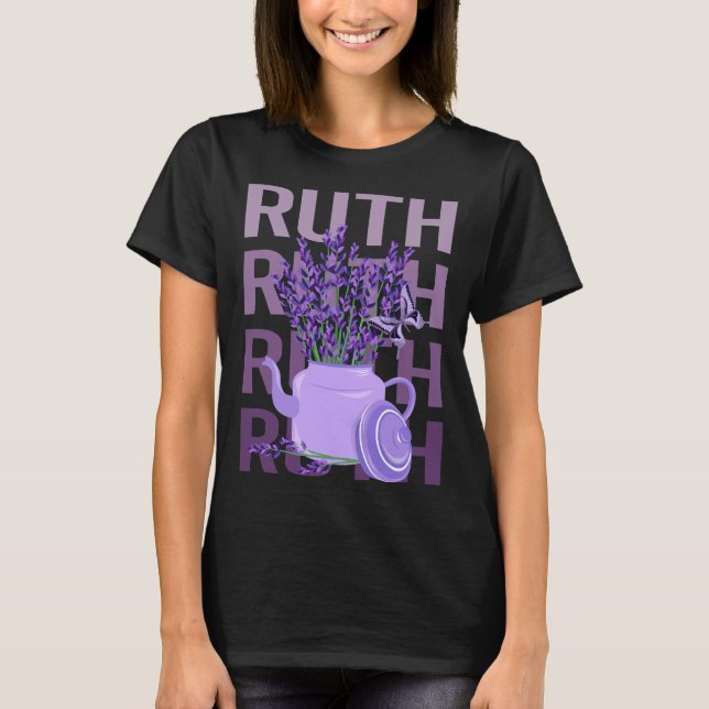 T-shirt Beau Lavande - Nom Ruth (Devant)