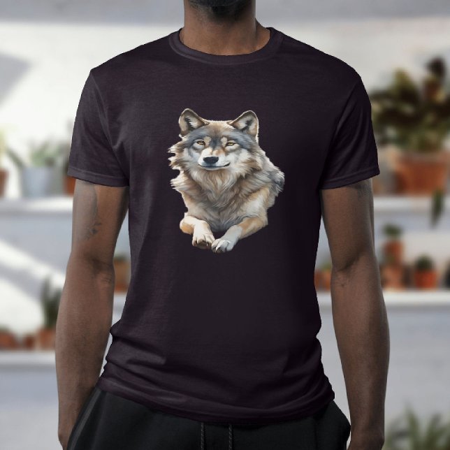 T-shirt Beau loup gris se prélassant  (Créateur téléchargé)