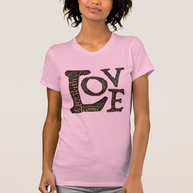 T-shirt Beau LOVE WordArt - Diffuser l'amour et la compass (Devant)