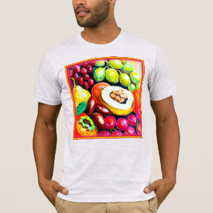 T-shirt Beau Mélange de peinture de fruits de raisin. Comm