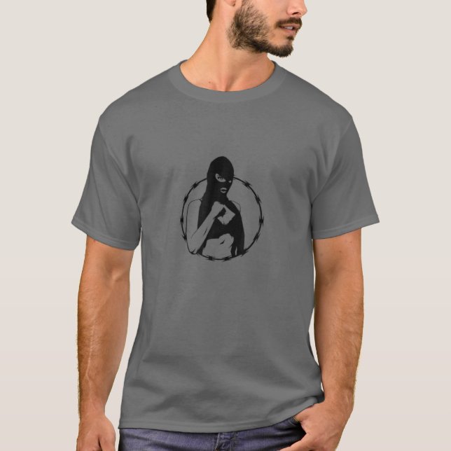 T-shirt Beau Motif Féminin À Balaclava, Balaclava St. (Devant)