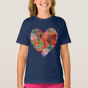 T-shirt Beau motif floral Abstrait coloré brillant