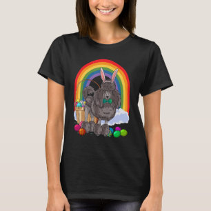 T-shirt Beau Noir Standard Poodé Oeufs de Pâques Brouillar