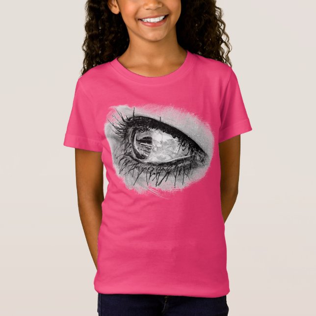 T-Shirt Beau oeil de femme en mascara complet (Devant)