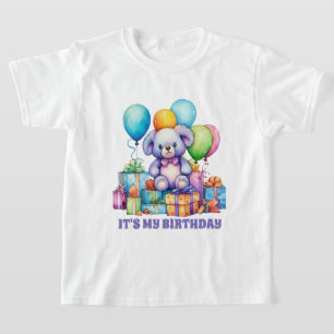 T-shirt Beau ours en peluche de la petite fille fête d'ann