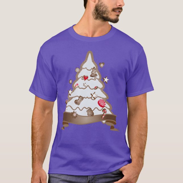 T-shirt beau pain d'épices sapin de Noël (Devant)