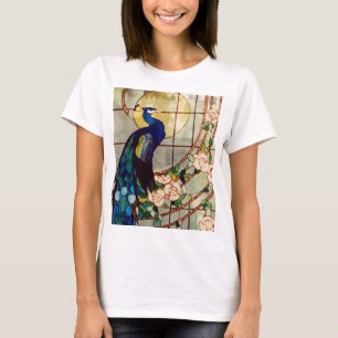 T-shirt Beau paon en verre souillé