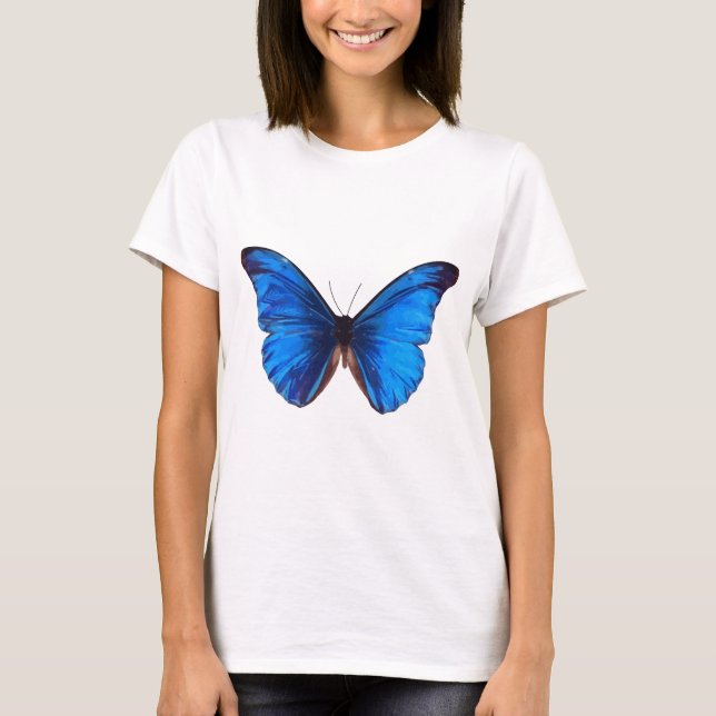 T-shirt Beau papillon Blue Monrach art vintage (Devant)