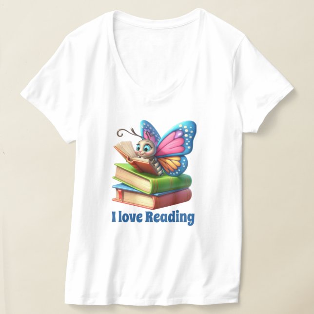 T-shirt Beau papillon des amateurs de lecture (Poser)