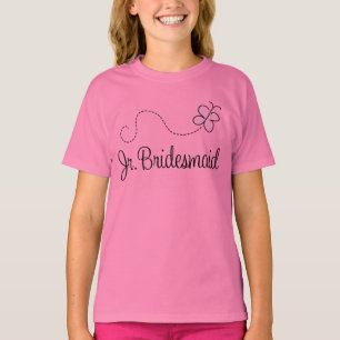T-shirt Beau Papillon rose Jr Bridesmaid Tee