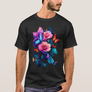 T-shirt Beau papillon Rose papillon pourpre Amateurs W