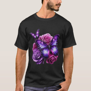 T-shirt Beau Papillon Rose Violet Papillon Amoureux G