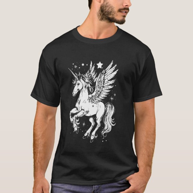 T-shirt Beau Pegasus Cheval ailé Créature mythique grecque (Devant)