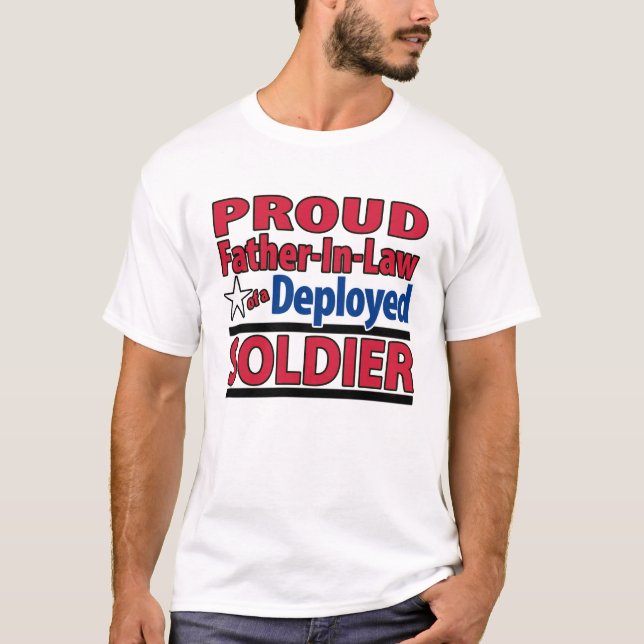 T-shirt Beau-père fier d'une chemise déployée de soldat (Devant)