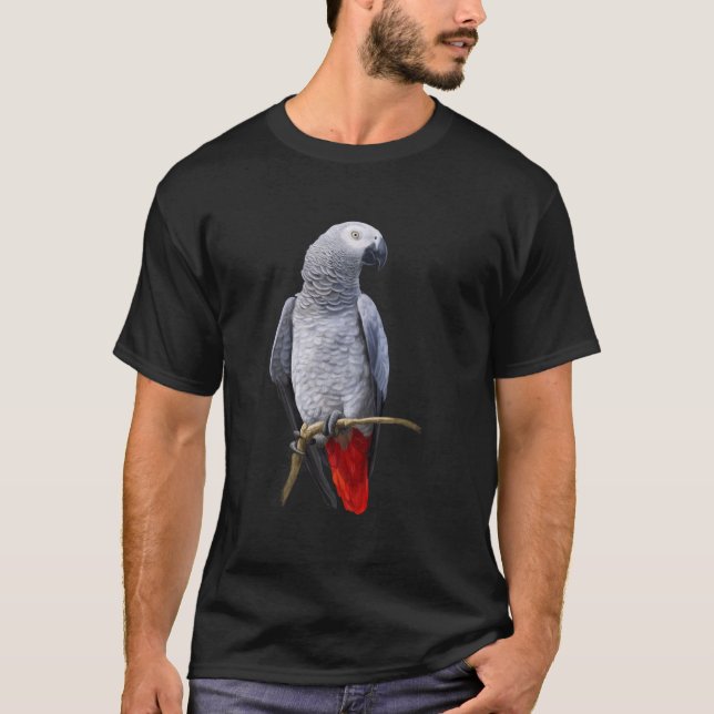 T-shirt Beau perroquet gris africain (Devant)