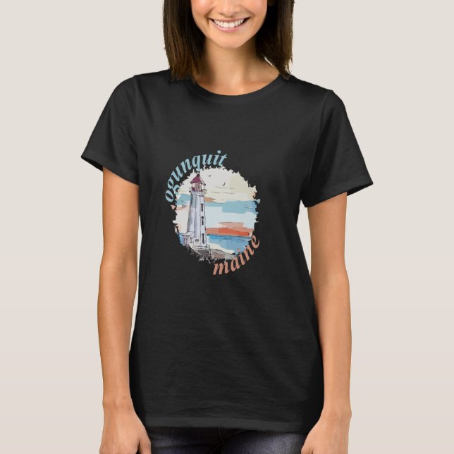 T-shirt Beau phare Ogunquit Maine (Devant)