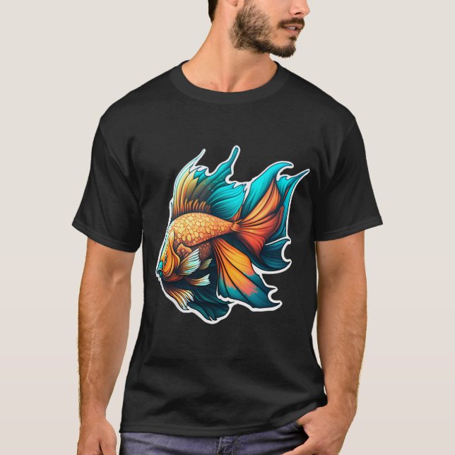 T-shirt Beau Poisson Coloré (Devant)