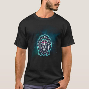 T-shirt Beau roi lion avec des yeux rouges