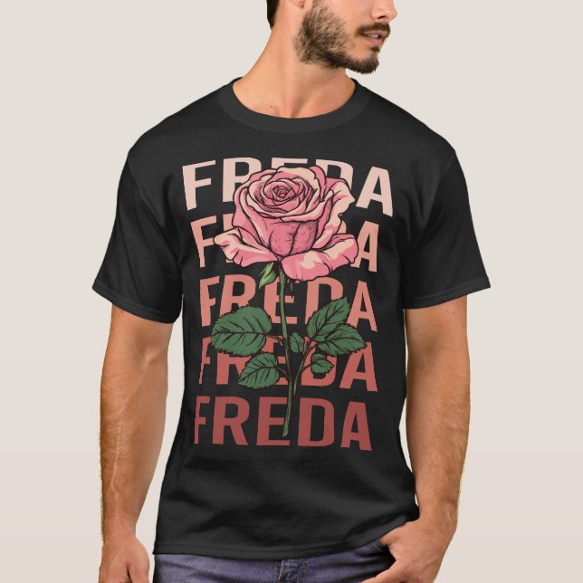 T-shirt Beau Rose - Freda Nom (Devant)