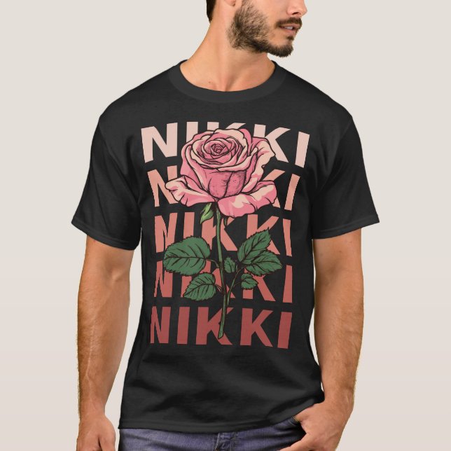 T-shirt Beau Rose - Nikki Nom (Devant)
