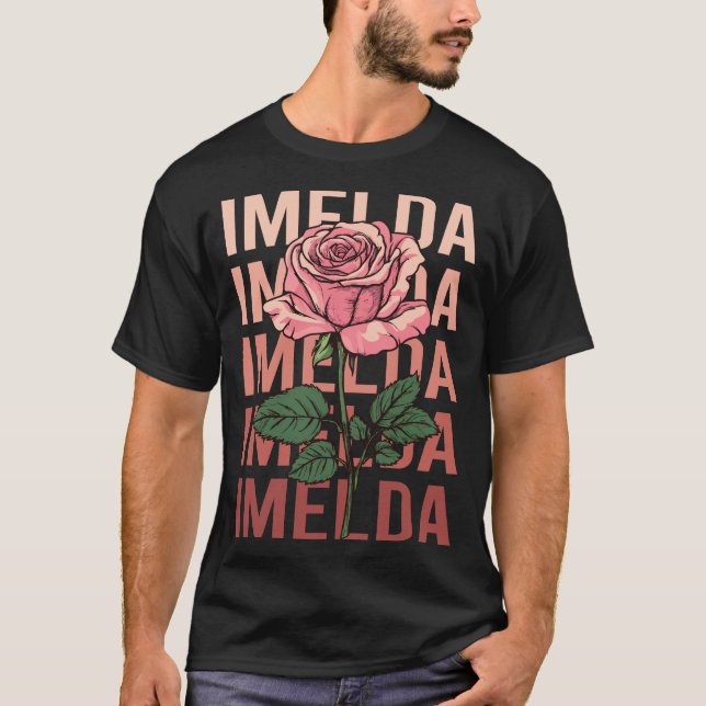 T-shirt Beau Rose - Nom d'Imelda (Devant)