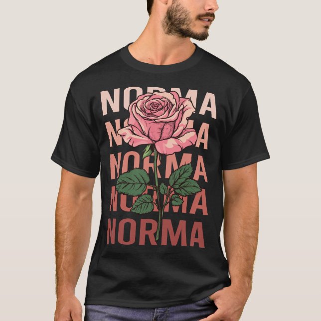 T-shirt Beau Rose - Nom Norma (Devant)