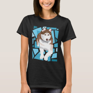 T-shirt Beau Rouge Brown Sibérien Husky Sibérien