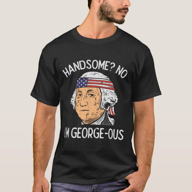 T-shirt Beau sans Washington géant drôle 4 juillet (Devant)