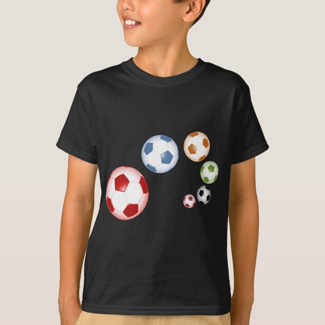 T-shirt Beau soccer ou football ensemble de balles (Devant)
