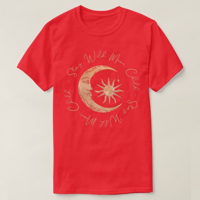 T-shirt Beau Soleil et Lune Céleste Boho (Design devant)