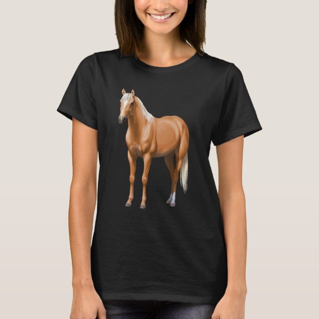 T-shirt Beau Stallion Cheval Palomino Quarter (Devant)