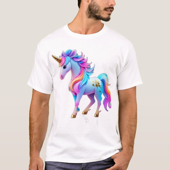 T-shirt Beau Sticker Unicorn 1 (Devant)