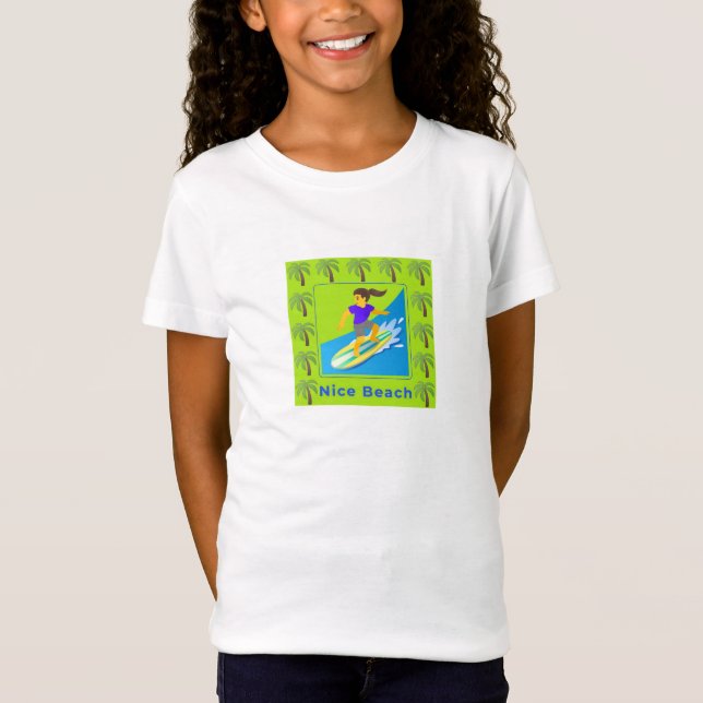 T-Shirt beau tishirt de plage pour filles (Devant)