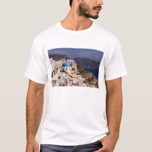 T-shirt Beau village d'Oia avec des bâtiments blancs