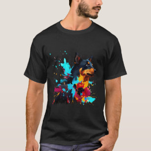 T-shirt Beauceron Couleur Des Bouffées De Peinture Art Abs