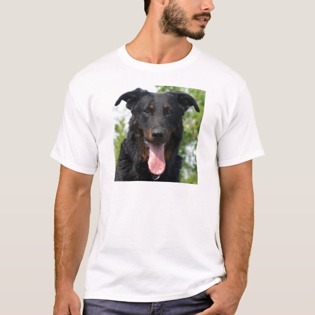 T-shirt Beauceron.png noir et bronzage (Devant)