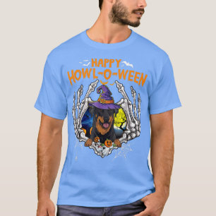 T-shirt Beauceron Skeleton Heart Happy HowlOWeen Costume 