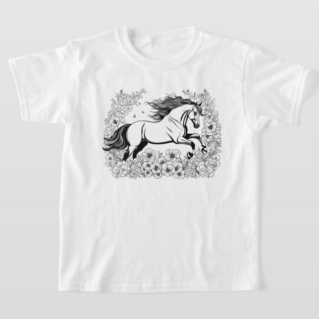 T-shirt BeauCheval & Fleurs Peindre un (Poser)