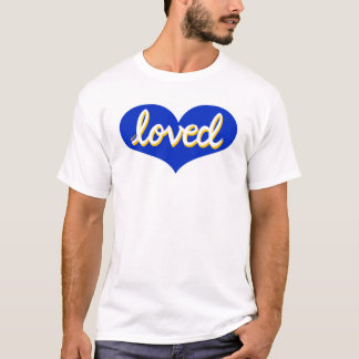 T-shirt BEAUCOUP AIMÉ - coeur d'amour bleu