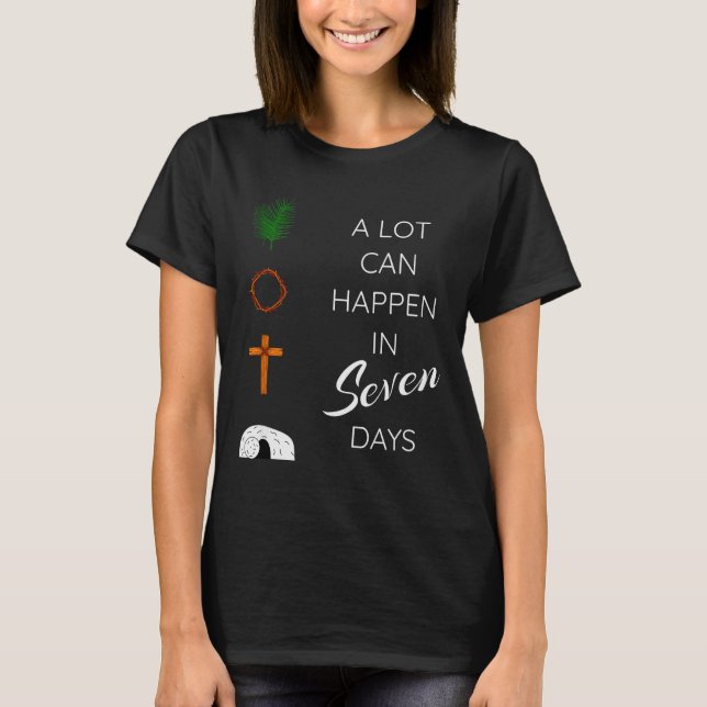 T-shirt Beaucoup de choses peuvent arriver en 7 jours Dima (Devant)
