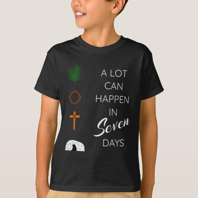T-shirt Beaucoup de choses peuvent arriver en 7 jours dima (Devant)