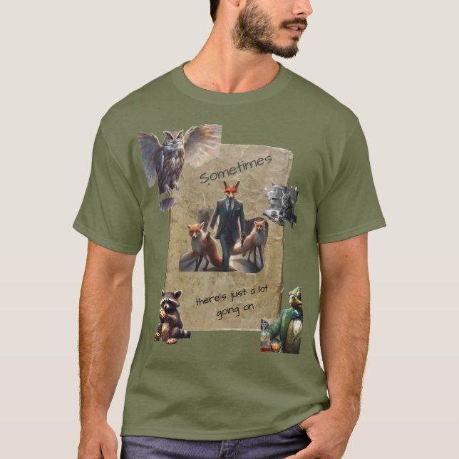 T-shirt Beaucoup de choses se passent  animaux de la forêt (Devant)