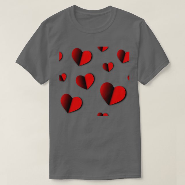 T-shirt Beaucoup de Coeurs rouges Valentinex27s jour (Design devant)